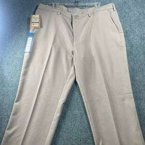 Haggar Men's Dress Pants in Light Beige - Classic Flat Front